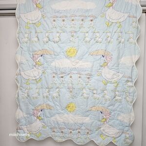 Vintage Baby Crib Blanket/duvet 1960s Print